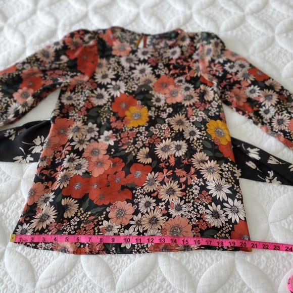 Zara Floral Long Sleeve Blouse - Picture 9 of 11